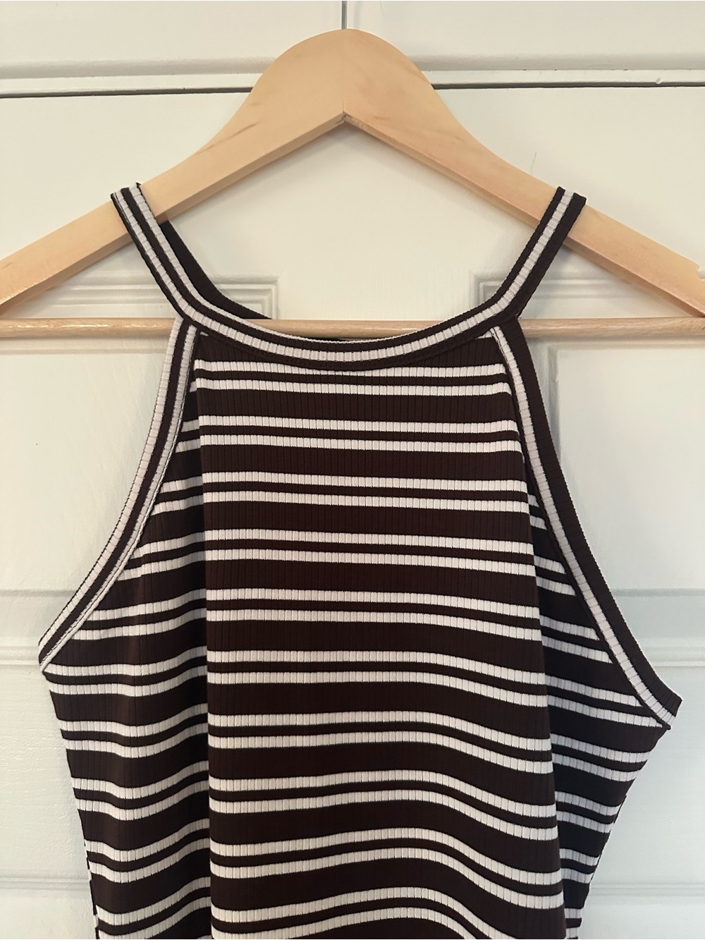 Derek Heart Striped Ribbed Halter Midi Dress - Picture 2 of 4